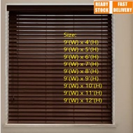 MY1026CL 9FT Lebar x 4~12FT Bidai Kayu Meranti /Meranti Blinds / Wooden Blind Outdoor Made in Malays