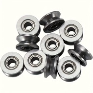 10-Pack Carbon Steel V624ZZ V-Groove U-Shaped Groove Ball Bearing Wheels for Track Linear Motion Sys