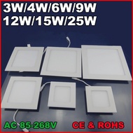 3W 4W 6W 9W 12W 15W 25W AC85~265V Cold white/warm white LED Ceiling LED Downlights Square Panel Lights Bulb SMD2835 High