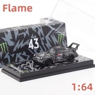 1:64 Porsche RWB993 964 Brick Uncle Lightning Talon paint alloy die cast car model, give children's 