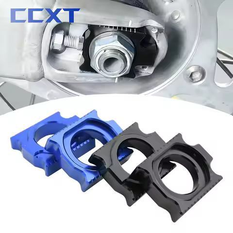 Motorbike Blue CNC Rear Chain Adjuster MX Axle Blocks For Yamaha YZ 250F 450F YZ250F YZ450F YZF 250 