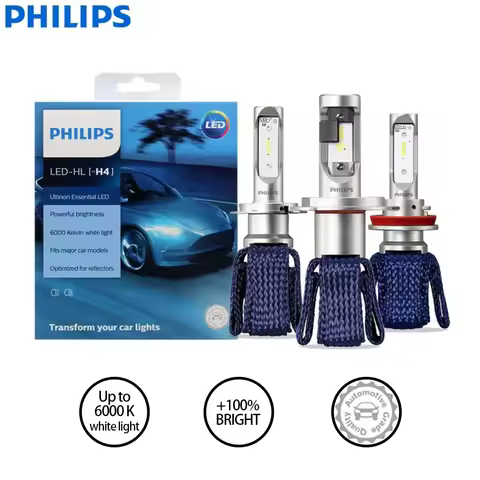 Philips Ultinon Essential LED Light H4 H7 HB3 HB4 H8 H11 H16 6000K White Lamp LED HIR2 9012 9005 900