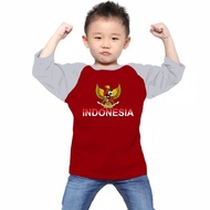 Almost Unisex 3/4 Sleeve Raglan Children's Top Shirt (August GARUDA)