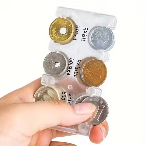 Mini Portable Coin Organizer, Portable Plastic Coin Holder, Multi-Slot Japanese & Korean Currency St
