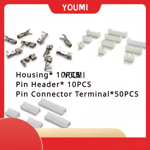 70pcs PH2.0 2p 3p 4p 5p 6p 7 Pin 2.0mm Pitch Terminal Kit / Housing / Pin Header JST Connector Wire 