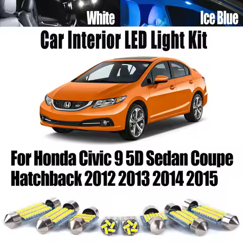 Canbus For Honda Civic 9 5D Sedan Coupe Hatchback 2012 2013 2014 2015 Car LED Interior Reading Map D