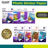 QUAFF Glossy Sticker A4 Size Photo Sticker Paper Inkjet Sticker 90gsm 135gsm Glossy Photo Paper A4 P