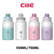 Cille 316SS Stainless Steel Vacuum Flask Thermoses Water Bottle With Adjustable Straw XB-23124-550/7