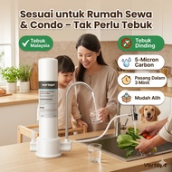 5µm Micron No Installation Water Filter for Tap | Carbon Countertop Filter | Suitable for Condo & Ru