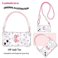 Aesthetic Strap Latest Polkadot Casing hp Vivo Y29 Y19S Pro V50 V40 Lite 5G Y21S Y20S Y21T Y33S Y03T