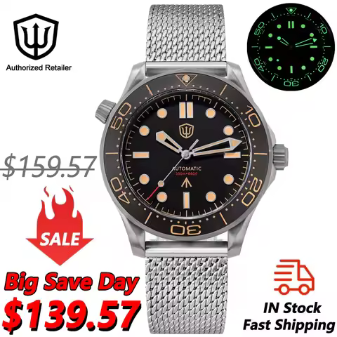 Watchdives WD007 Automatic Diver Watch NH35/NH38 Movement C3 Luminous Domed Sapphire Crystal Watches