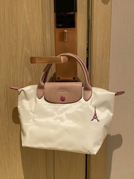 🎀順豐包郵 Longchamp瓏驤 日本限定拼色鐵塔刺繡餃子包包 手袋