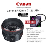 Canon EF 50mm F/1.2L USM Original Len L Lens Ultrasonic (1 years warranty) FULL FRAME FORMAT 50MM F/