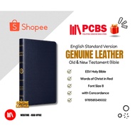 PCBS ESV Thinline Bible Leather Black (Font Size 8, Red Letter, Concordance) ESV Holy Bible