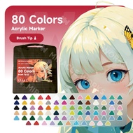 MW 12/24/36/48/60/80 สี ปากกาอะคริลิค-หัวพู่กัน Brush-tip Acrylic Marker ชุดปากกามาร์กเกอร์อะคริลิค