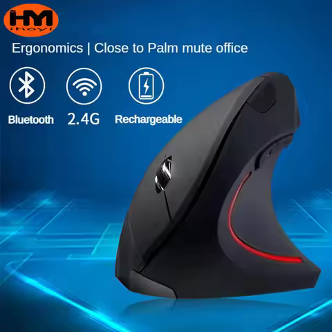 Original ihoyi Wireless Mouse Vertical Wired USB Mouse Ergonomic Luminous 2.4G Mute Photoelectric Bl