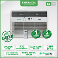 EVEREST 1.0HP Automatic Window Type Aircon/ Fast Cooling/ Healthy Air Filter/ Remote/ 12-18 sqm