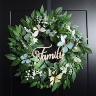 New Product Spring Willow Leaf Butterfly Garland Holiday Decoration Door Hanging Simulation Eucalypt