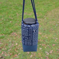 英文書報束口環保杯袋 飲料提袋 保溫瓶提袋 手作 帆布 方便