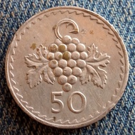 Koleksi Koin Kuno Cyprus 50 Cents thn 1980 K-0816