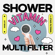 [Popular in Korea] Multi Vitamin Filter Shower Head / 1Set_Head+2Filter+1Capsule / White, Black / 3-Stage Filtering / For Travel, Travel Item / Pure Water / Skin Care / HEALTH&amp;BEAU