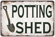HYBLOM Vintage Potting Shed Sign for Classic Garden Decor, Greenhouse, She Shed Accessories - Metal 