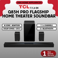 [NEW] TCL Q85H Pro 7.1.4ch Flagship Home Theater Soundbar | 7.1.4 CH | Dolby Atmos & DTS: X | AI Son