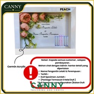 GUBAHAN FRAME MAS KAHWIN / FRAME KAYU MAS KAHWIN / FRAME DUIT HANTARAN / FLOWER FRAME WITH ACRYLIC M