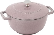 Staub Wa-NABE 40508-871 Chiffon Rose L 7.9 inches (20 cm) Handed Cast Iron Pot, 3 Rice Cooking, Induction Compatible, Japanese Authentic Product
