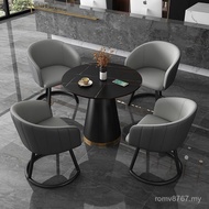 Office Round Negotiation Rotating Rock Table Chair European Style Sofa Chair Exhibition Hall Luxury 