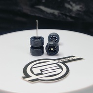 R026 - Hot Wheels 1/64 Rubber Wheels BBS GT Tayar Getah 10mm Medium Axle | Black