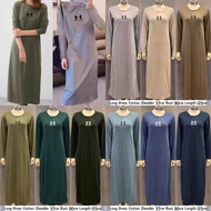 Casual Muslimah Long Sleeve Long Dress Jubah Cotton Ready Stock Borong Murah