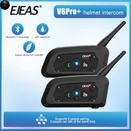 PTS 1/2Pcs Type-C EJEAS V6 Pro Motorcycle Bluetooth Helmet Intercom Headset BT5.1 for 6 Riders 1200M