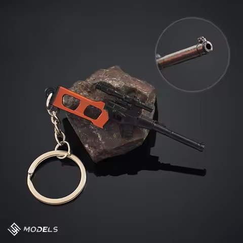 Mini 7cm Gun Pendant VSS Sniper Rifle Model Stylish Men's Accessory Military-themed Keychain Backpac