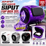 2026 New Design Top Box SMRT LED light Alien Siput Aluminium Box Siput Waterproof 35L Motorcycle Uni