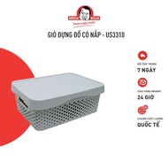 STORAGE BASKET WITH LID 36X27X13CM UBL - US3310