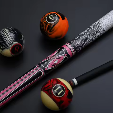 Low Deflection Billiard Cue 58 Inch 2 Piece 12.5mm Tip 19-20 oz Fiberglass Maple Pool Cue for Home B