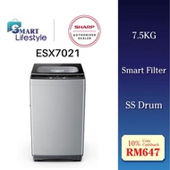 SHARP Top Load Fully Auto Washing Machine (7.5KG) ESX7021 / (7.5KG) ES721X