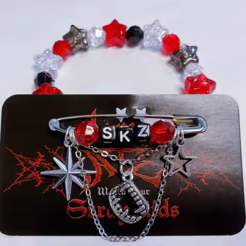 Handmade SKZ DOMinATE Safety Pin Star Pendant