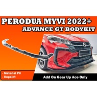PERODUA MYVI MG3 GEN3 2022 FACELIFT AZTEK V1 FRONT LIP SKIRT V-LIP ADD ON GEAR UP ACE SKIRT BODY KIT