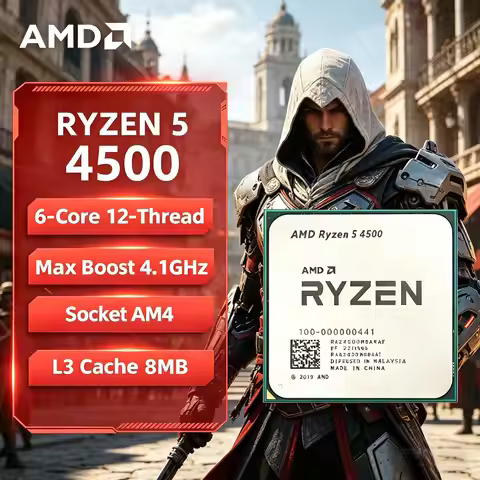 AMD Ryzen 5 4500 Tray CPU 6-Core 12-Thread 3.6GHz Up to 4.1GHz AM4 7NM Zen2 8MB Cache 65W Desktop Pr