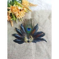 Peacock feather brooch feather accessories