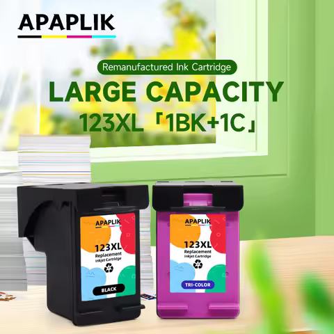 APAPLIK 123 XL 123XL Premium Black Color Remanufactured Ink Cartridge for HP 123XL For HP123 For HP 