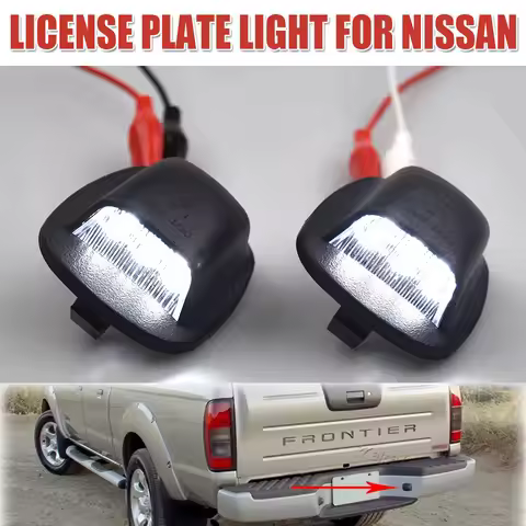 2Pcs White Red Car LED License Plate Lights Number Plate Lamps For Nissan Xterra Roniz WD22 Frontier