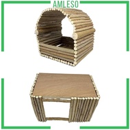 [Amleso] Wooden Hamster Hideout, Small Animal Hideout, Habitat Cage for Guinea Pigs, Hamsters, Chinchillas