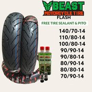 BEAST TIRE TUBELESS SIZE 14 WITH TIRE SEALANT &amp; PITO