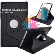 Case SAMSUNG TAB A8 10.5 / Casing TAB A8 10.5 / Tab A8 2021 X200 X205 Flip Rotary Leather Sarung h88