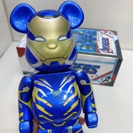 Bearbrick - Iron Man MARK XXX Blue Steel Marvel Iron Man Complete Set 400% Gear Joint Gear Sound be@rbrick Fashion Anime Action Figures Collection Gift