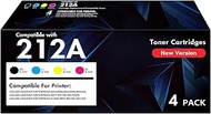 212A Toner Cartridges 4 Pack: (with Chip) Compatible for HP 212A 212X W2120A W2120X Toner Work for H