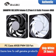 High Noise Fan 3000RPM 105.5CFM 5.27mm H₂O Static Pressure PWM 120mm ARGB Fan Bykski Use for Water C
